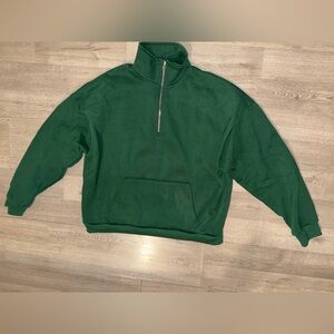 Edikted Dark Green Quarter-Zip Pullover Sweater